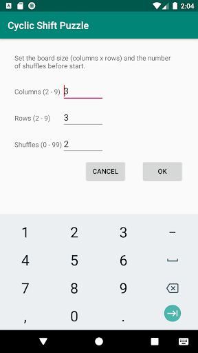 CSP - Cyclic Shift Puzzle Screen 2