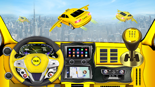 Flying Taxi Driving Game Sim Screen 3