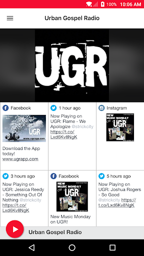 Android application Urban Gospel Radio screenshort
