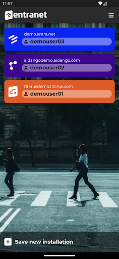 Android application Entranet screenshort