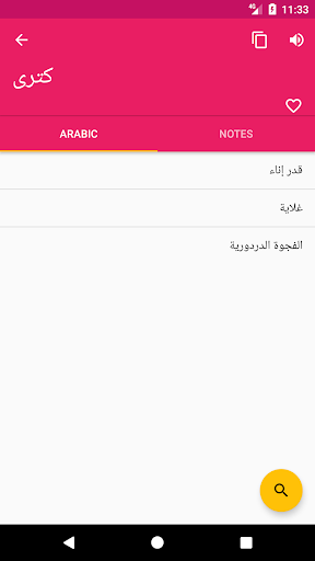 Arabic Persian Dictionary Screen 2