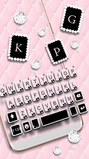 Android application Pink Girly Diamonds Keyboard T screenshort