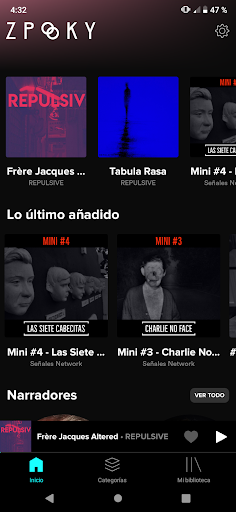 Android application Zpooky: AudioRelatos de Terror screenshort