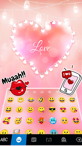 Pink Heart Lights Keyboard Bac Screen 3