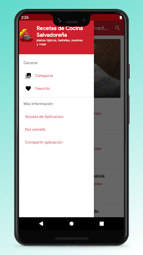 Android application Salvadoran Recipes - Food App screenshort