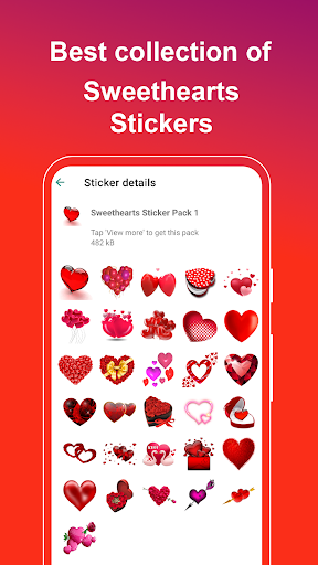 Android application Sweet Hearts Stickers screenshort