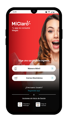 Android application Mi Claro Ecuador screenshort