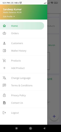 Android application ChakkiON - Seller screenshort
