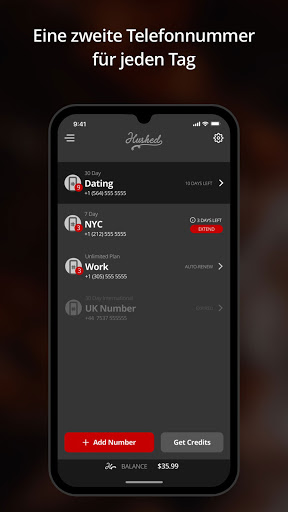 Hushed – Zweite Telefonnummer