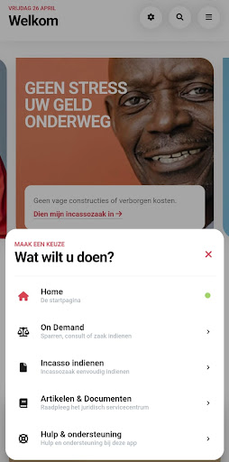 Android application Mijn Zakelijke Rechtsbijstand screenshort