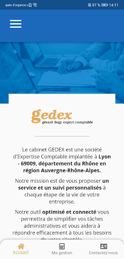 Android application Gedex - Comptable à Lyon screenshort