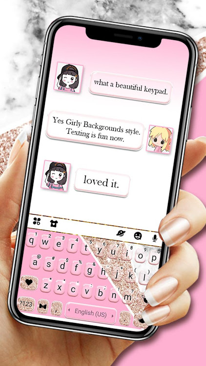 Girly Pink Glitter Theme - 8.7.1_0619 - (Android)