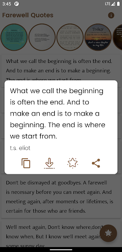Android application Farewell Quotes and Sayings screenshort