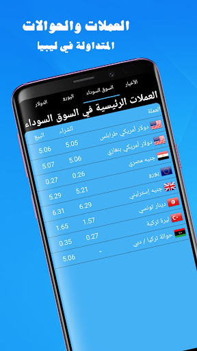 Android application سعر الصرف بالسوق السوداء ليبيا screenshort