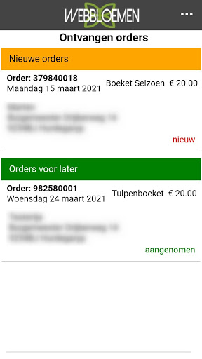 Android application Webbloemen screenshort