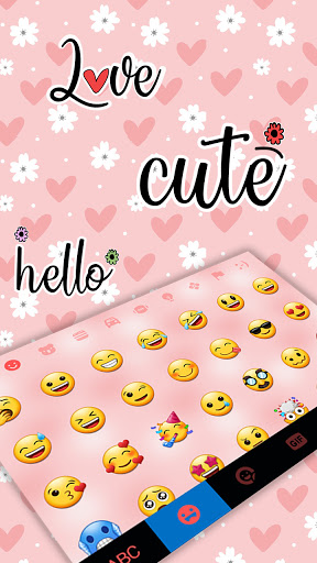 Daisy Pink SMS Keyboard Backgr Screen 3
