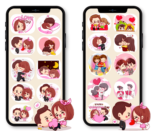Love Stickers Romantic Couple Screen 2