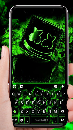 Android application Neon Green DJ Keyboard Theme screenshort