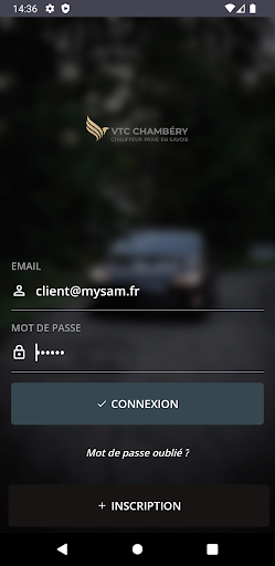 Android application Vtc chambery screenshort