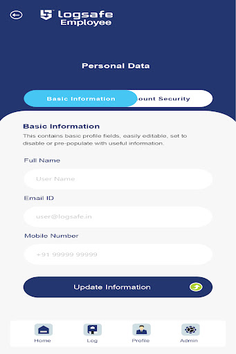 Android application Logsafe Employee screenshort