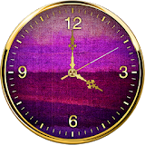 Purple Gold Clock Live Wallpaper icon