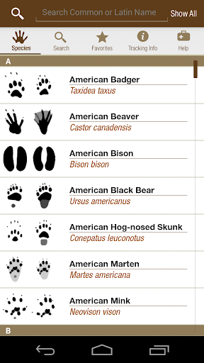 Android application iTrack Wildlife Lite screenshort