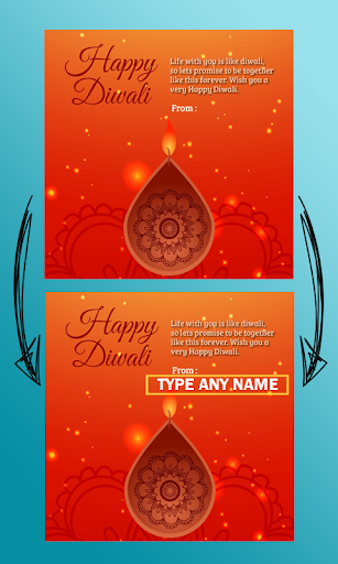 Name on Diwali Greetings Cards