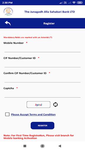 Android application Junagadh Mobile Banking screenshort
