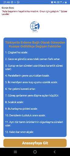 Android application AYT Coğrafya Soru Cevap screenshort