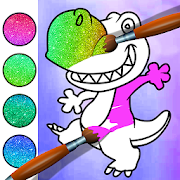 Glitter & Gradient Dinosaur Colorful Book