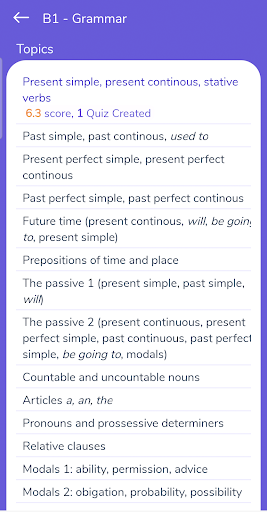 Grammar & Vocabulary Practice Screen 2