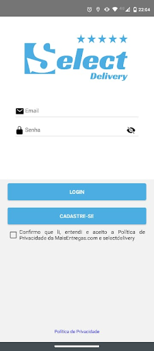 Android application Select Delivery - Entregador screenshort
