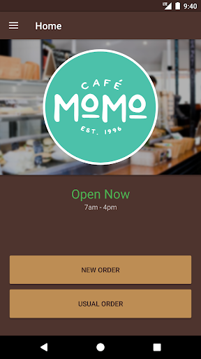 Android application Cafe Momo screenshort