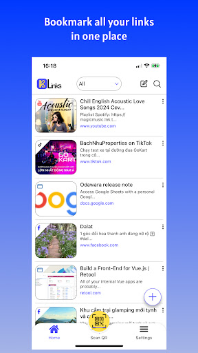 Android application kLinks Bookmark Manager screenshort