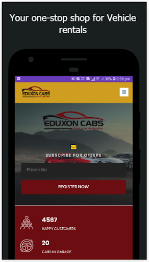 Android application Eduxon Cabs screenshort