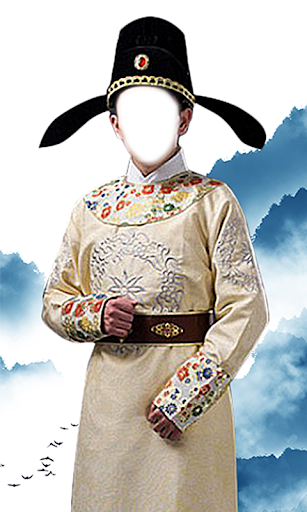 Man Chinese Costume Montage