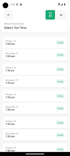 Whoosh Member App Screen 2