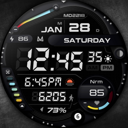 MD221B Digital watch face logo