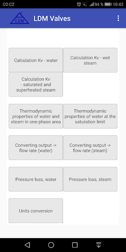 Android application LDM Valves screenshort