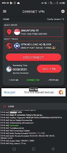 Android application DarkNet VPN screenshort