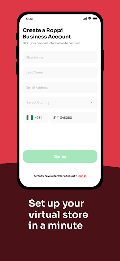 Roppi business: for merchants Screen 2