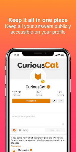 CuriousCat - Anonymous Q&A Screen 3