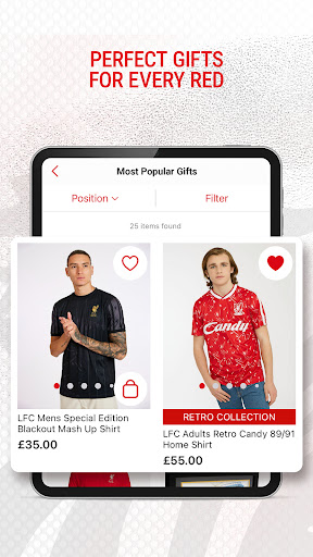 Screenshot of Official Liverpool FC Store
