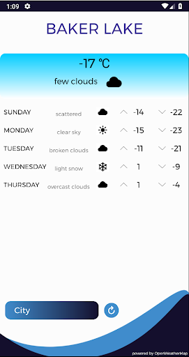 Android application Weather screenshort