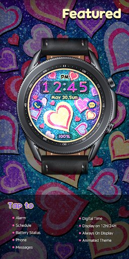 Android application Love Glitter Doodle_Watchface screenshort