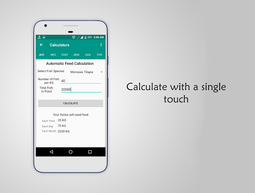 Fish Feed Calculators Screen 3