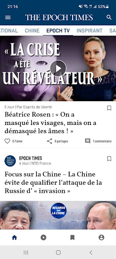 Screenshot of Epoch Times Français