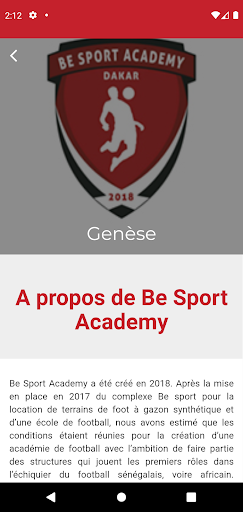 Be Sport Academy Screen 3