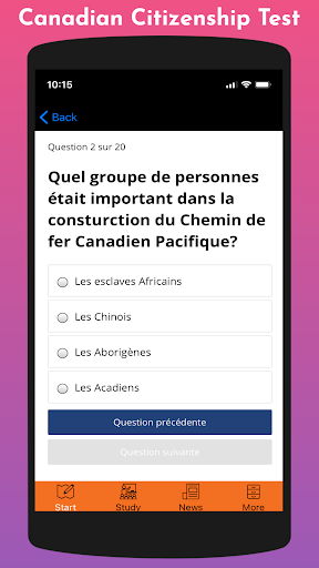 Canadian Citizenship Test 2024 Screen 2