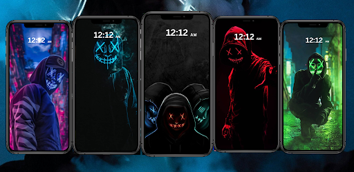 Neon Man Mask Wallpaper